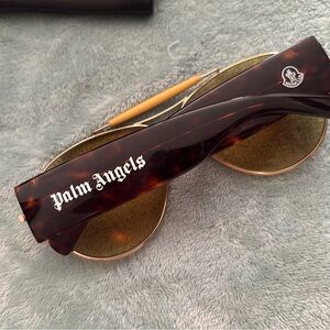 Moncler x Palm Angels Gold Lens and Brown Tortishell Frames Aviator Sunglasses